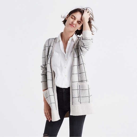 Madewell Sweaters - Madewell Ryder Cardigan in windowpane